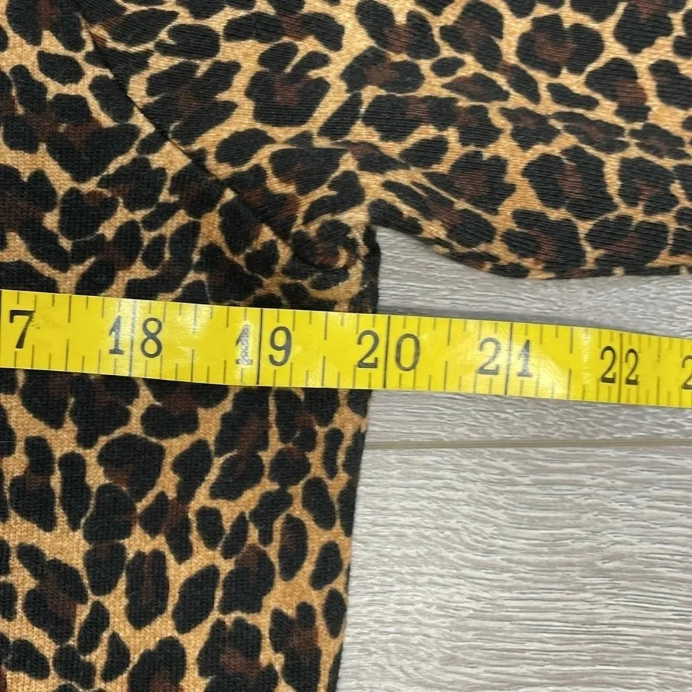 NWOT J. Crew Leopard Print Crewneck Raglan Sleeve Sweatshirt XS